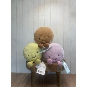 Jellycat Macaron 3 Set Max Mona May Macaron Set Fast Ship NEW Authentic